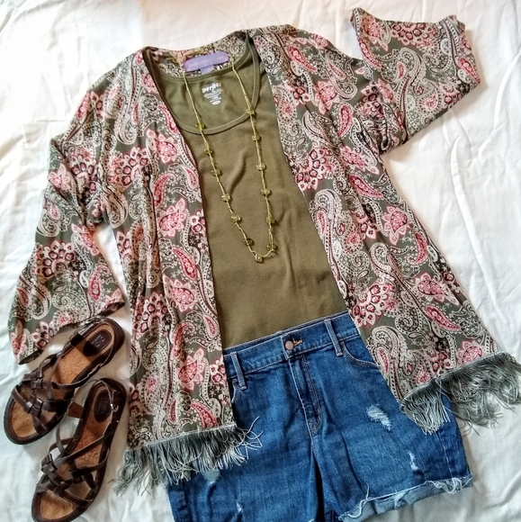 Boom Boom Jeans Jackets & Blazers - Paisley Kimono Top